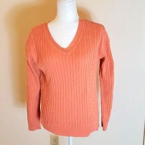 Van Heusen peach long sleeve v-neck sweater